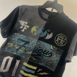 Affliction Fast & Furious T Shirt Mens S Tie Dye Split American Muscle SS EUC